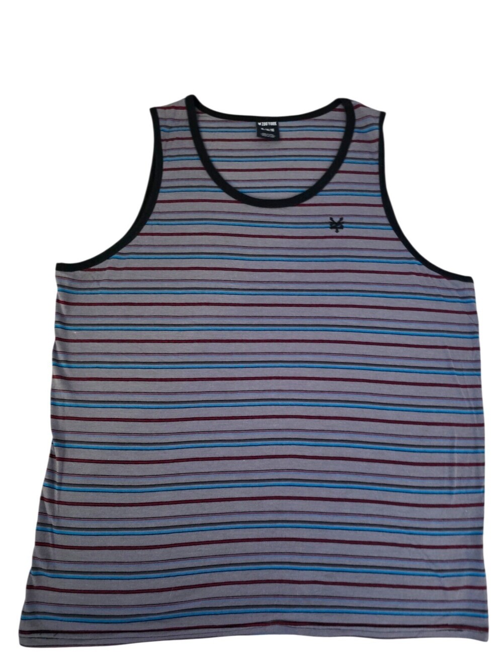 Zoo York Striped Tank Top Gray Blue Red Skate Streetwear XL